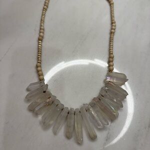 Panacea Cache Iridescent Crystal and Natural Bead Necklace